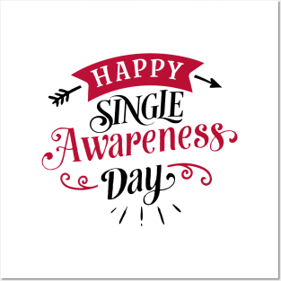 Happy Single Awareness Day. Posters and Art